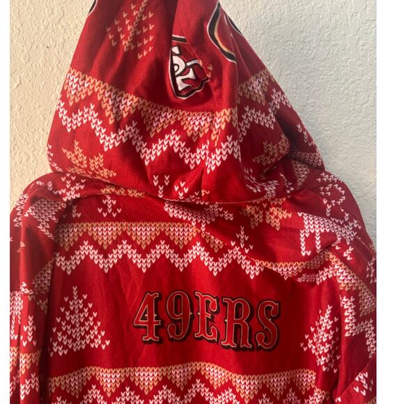 San Francisco 49ers NFL Team Apparel Men's Winter Red Onesie Pajamas Large - Picture 7 of 7
